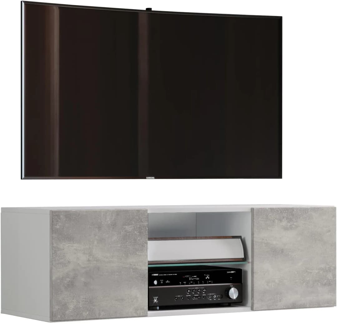 Jusa TV-Lowboard 40 x 115 x 36 cm Grau/Weiß Holz