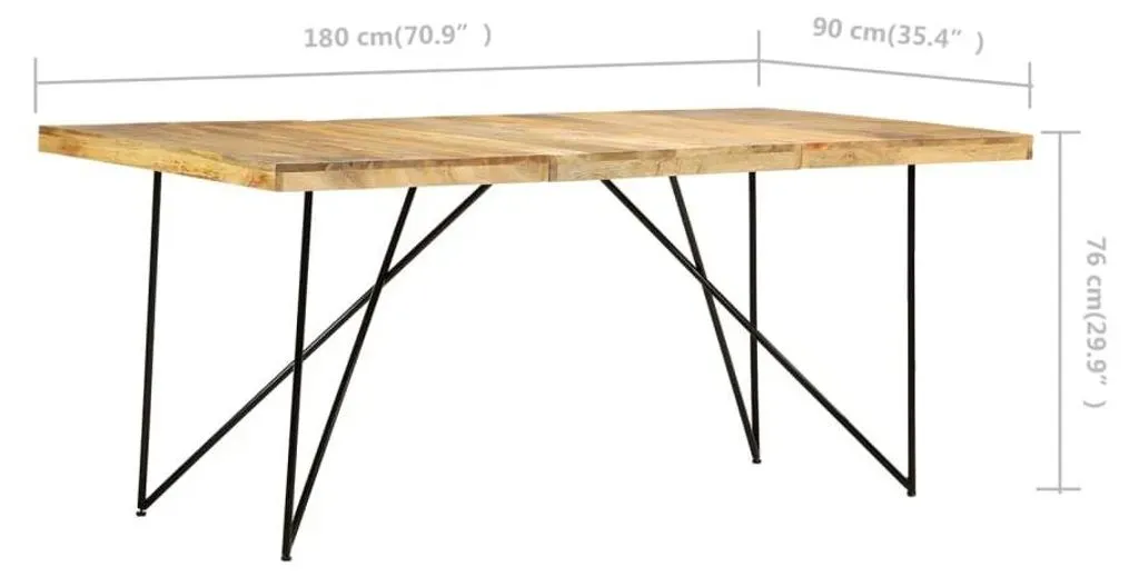 Esstisch 180 x 76 x 90 cm braun