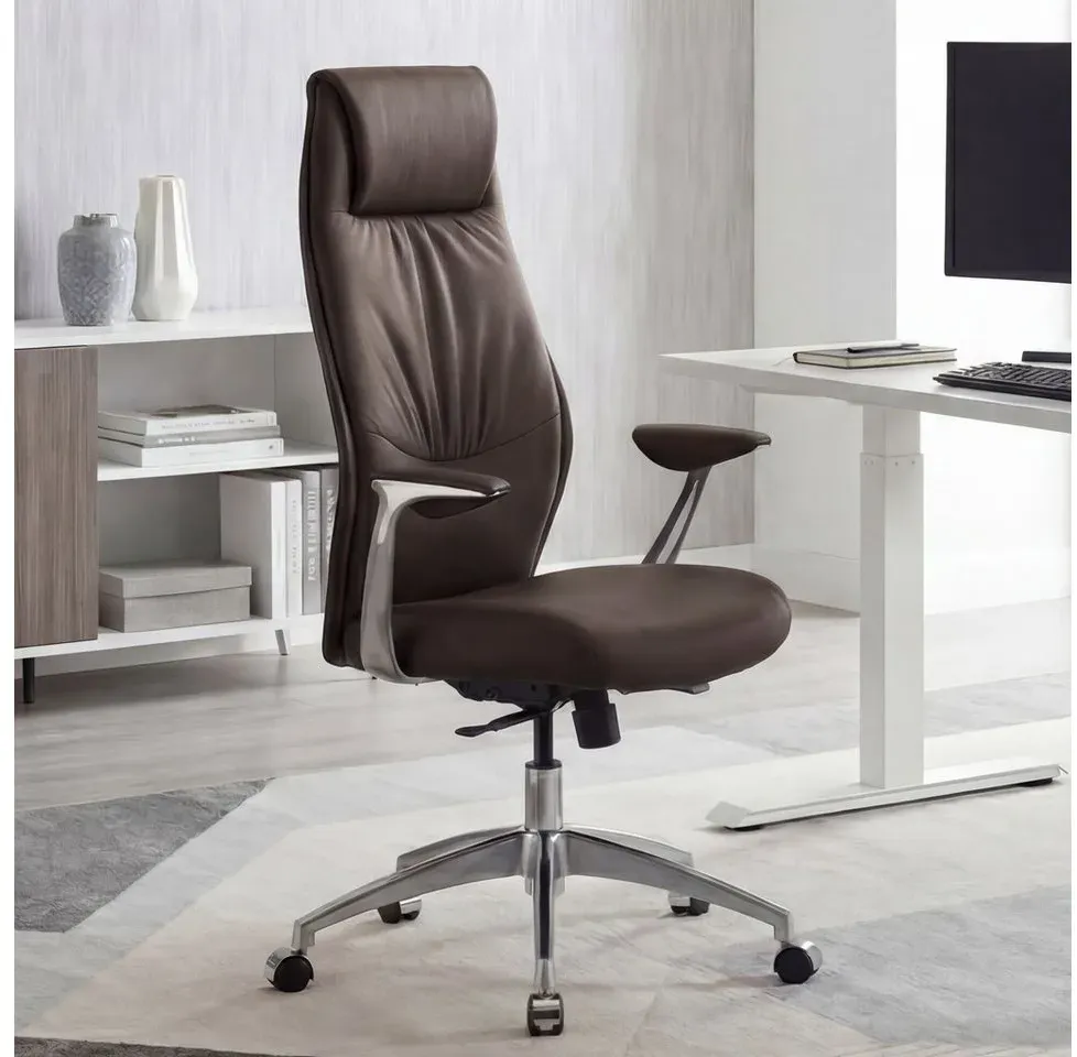 Bürostuhl Echtleder Braun