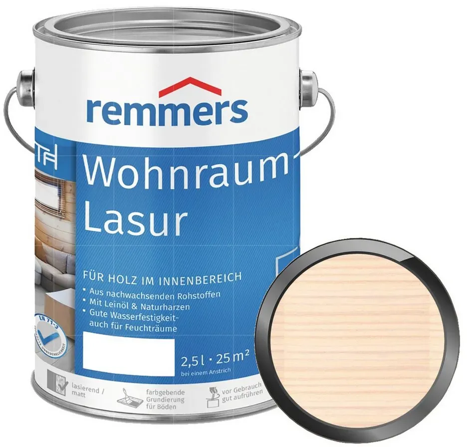 Wohnraum-Lasur weiß matt 2,5 l