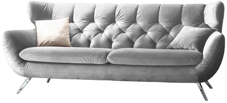 Couch Velvet 2,5-Sitzer Silber