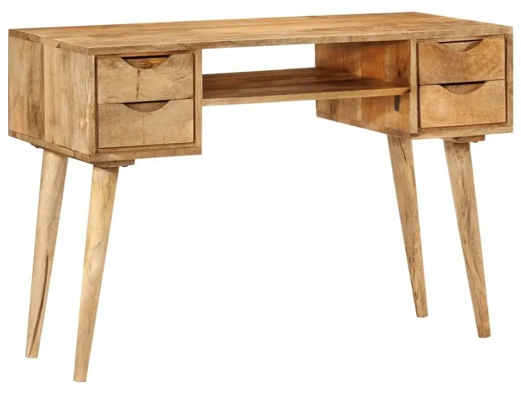 Schreibtisch 110x47x76 cm Massivholz Mango Braun