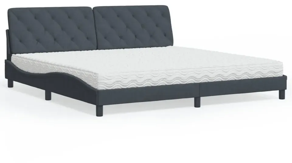 Bett 200 x 200 cm Dunkelgrau
