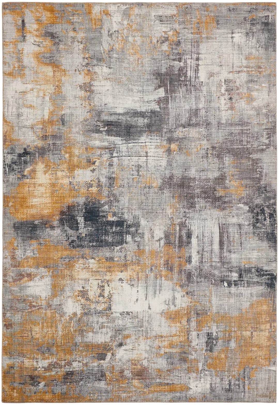 Prima Kurzflorteppich 80 x 150 cm Gelb/Grau