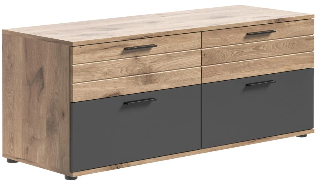 Mason Lowboard 130 x 53 x 47 cm Braun/Grau MDF