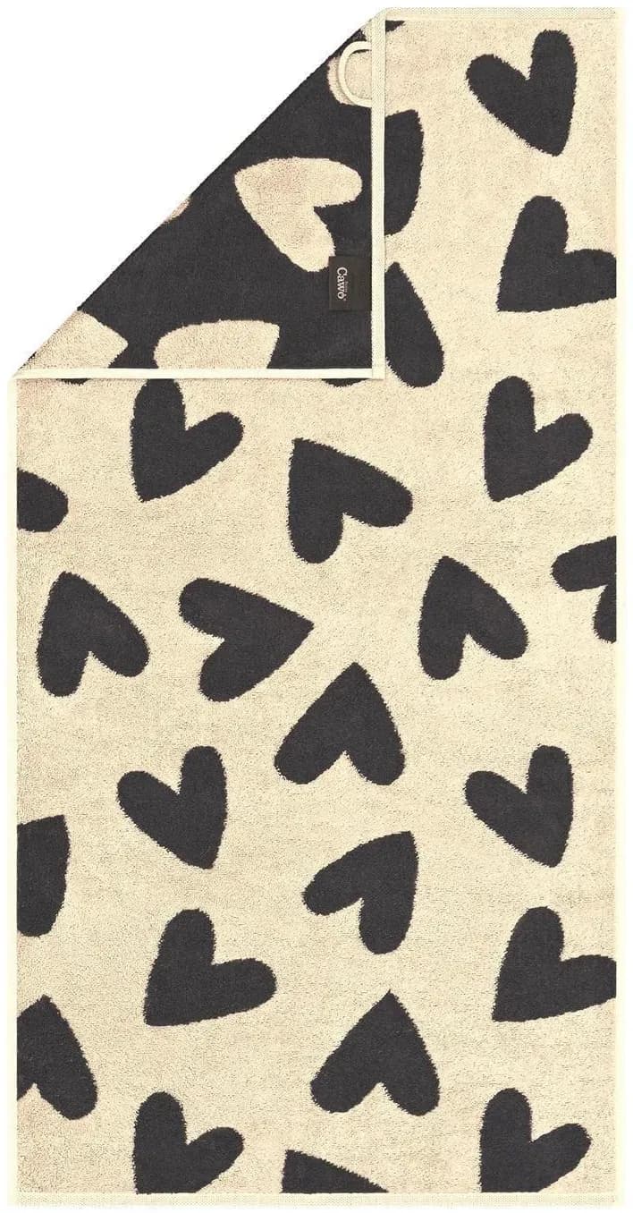 Heart Beats Handtuch 50 x 100 cm grau