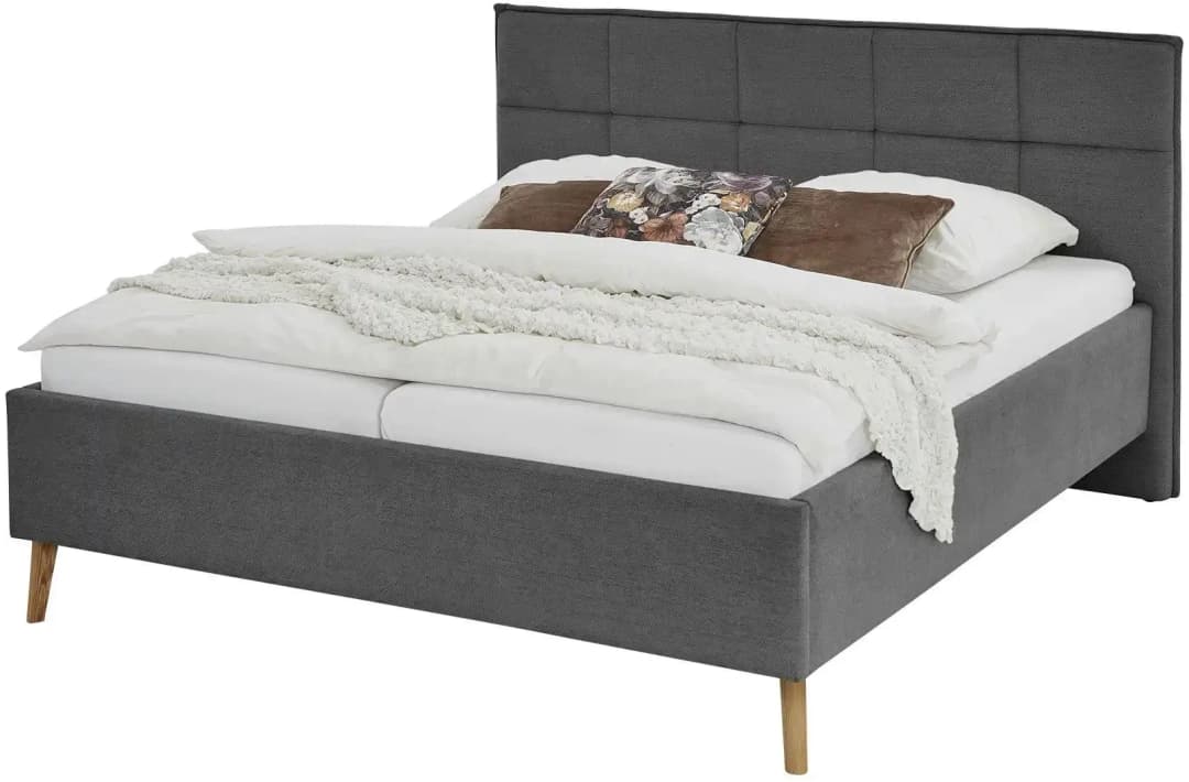 Polsterbettgestell 182 x 120 cm Grau