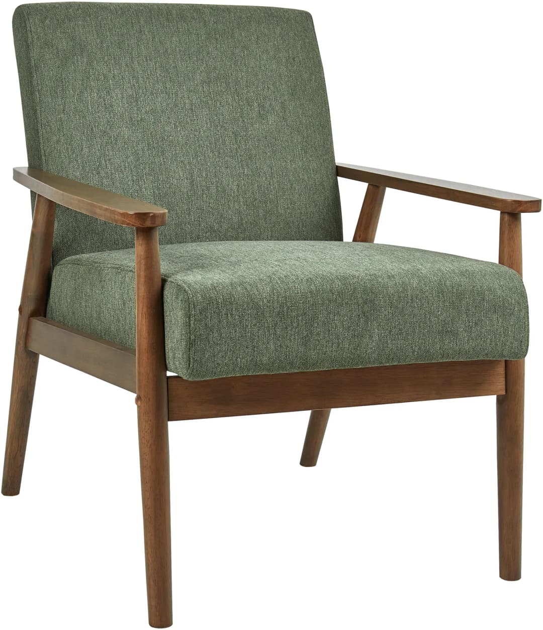 Sessel ESRUM Stoff 75 x 75 x 75 cm Grün/Dunkelbraun retro