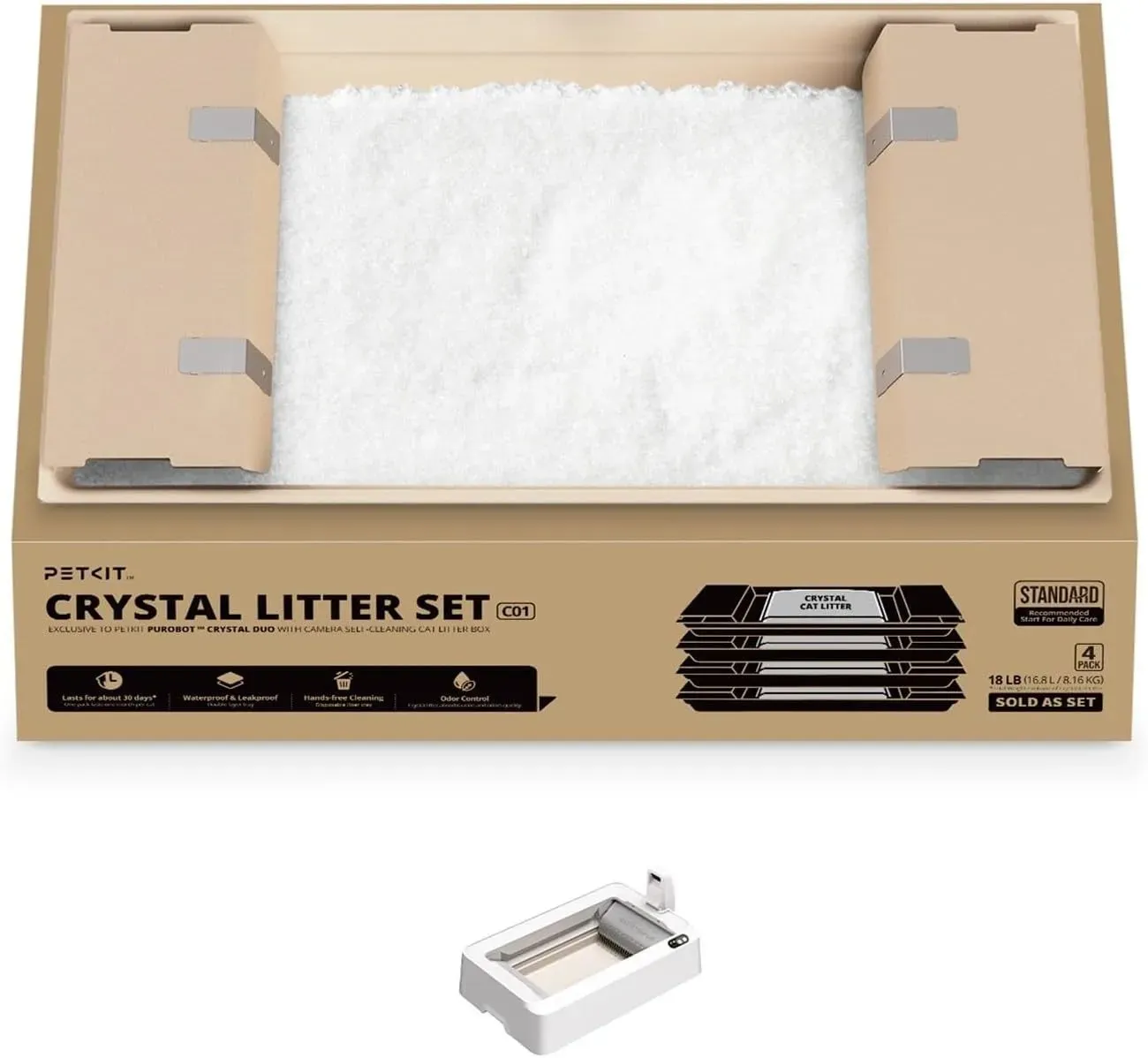 Kristallkatzenstreu White 4 Beutel