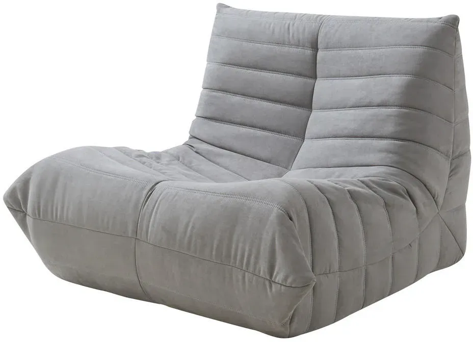 Bodensessel Kodsø Mikrofaser 75 x 90 x 100 cm Grau gepolstert