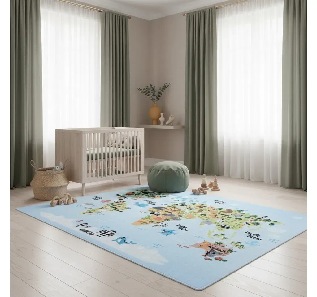 TRAUN Kinderteppich 160 x 230 cm Blau