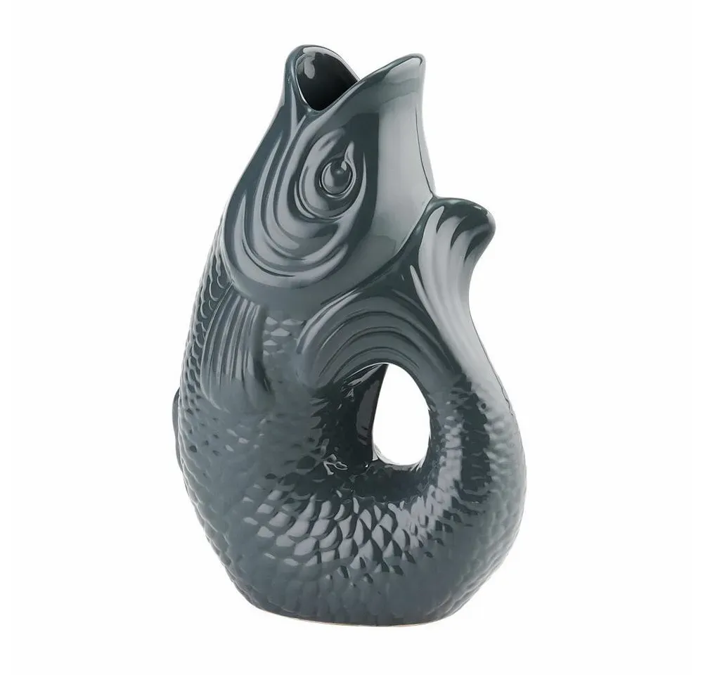 Monsieur Carafon Vase/Karaffe Fisch L grau 2,7l