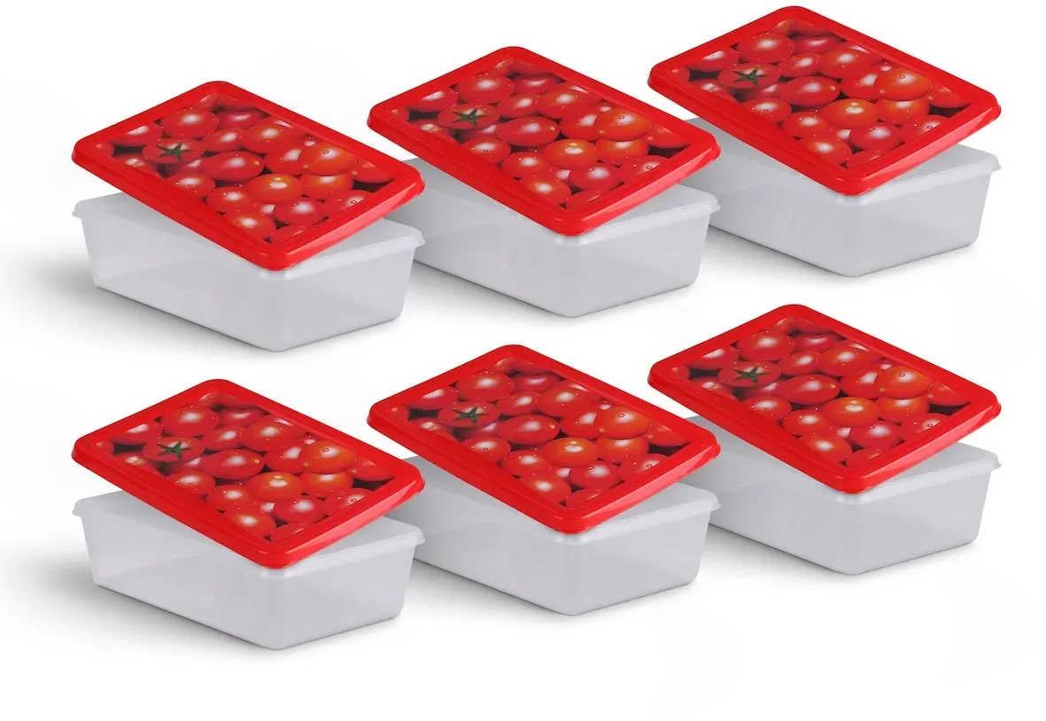 Frischhaltedose rot 1,25 l 6-teiliges Set