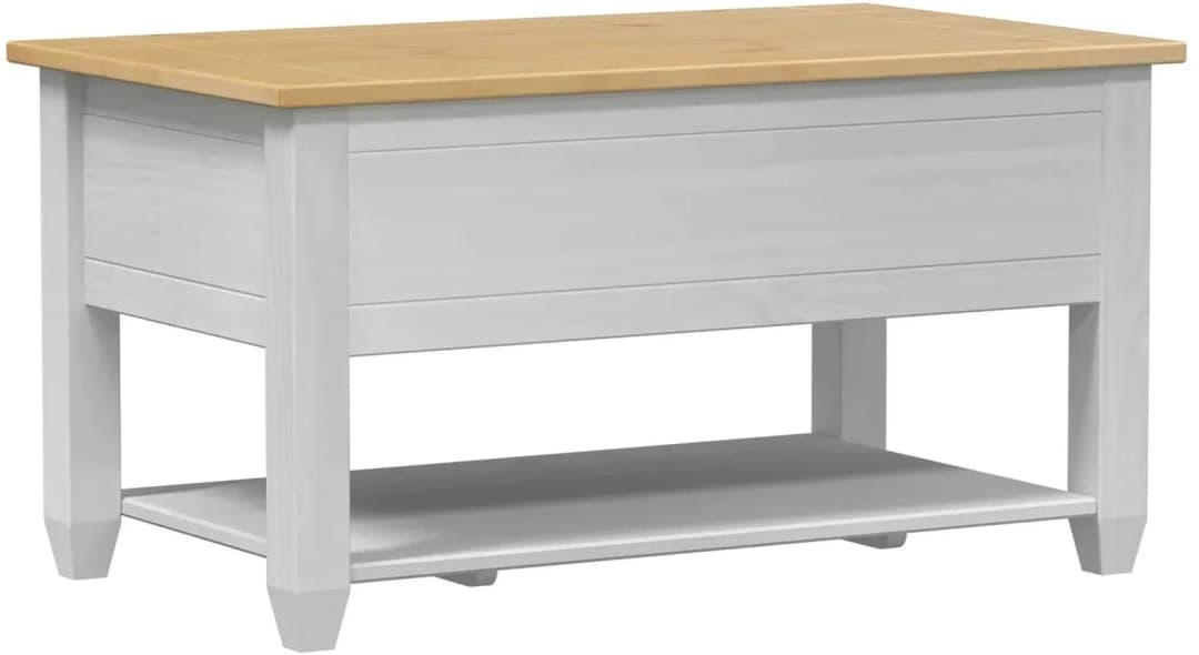 Couchtisch Weiß 85 x 50 x 45 cm Massives Kiefernholz