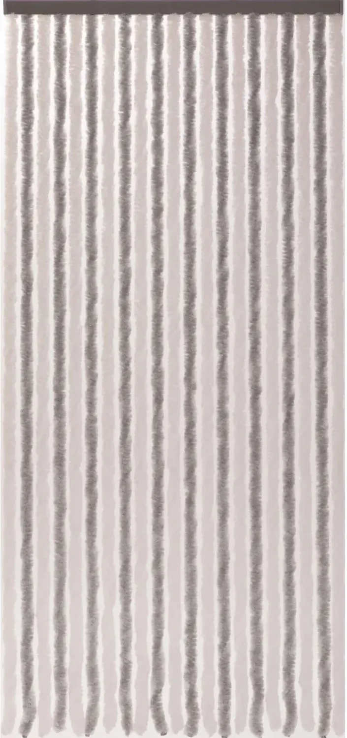Flauschi Ösen 90 x 200 cm Silber/Weiß 2