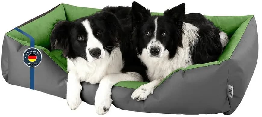 Hundebett LUPI 150 x 110 cm grau/grün