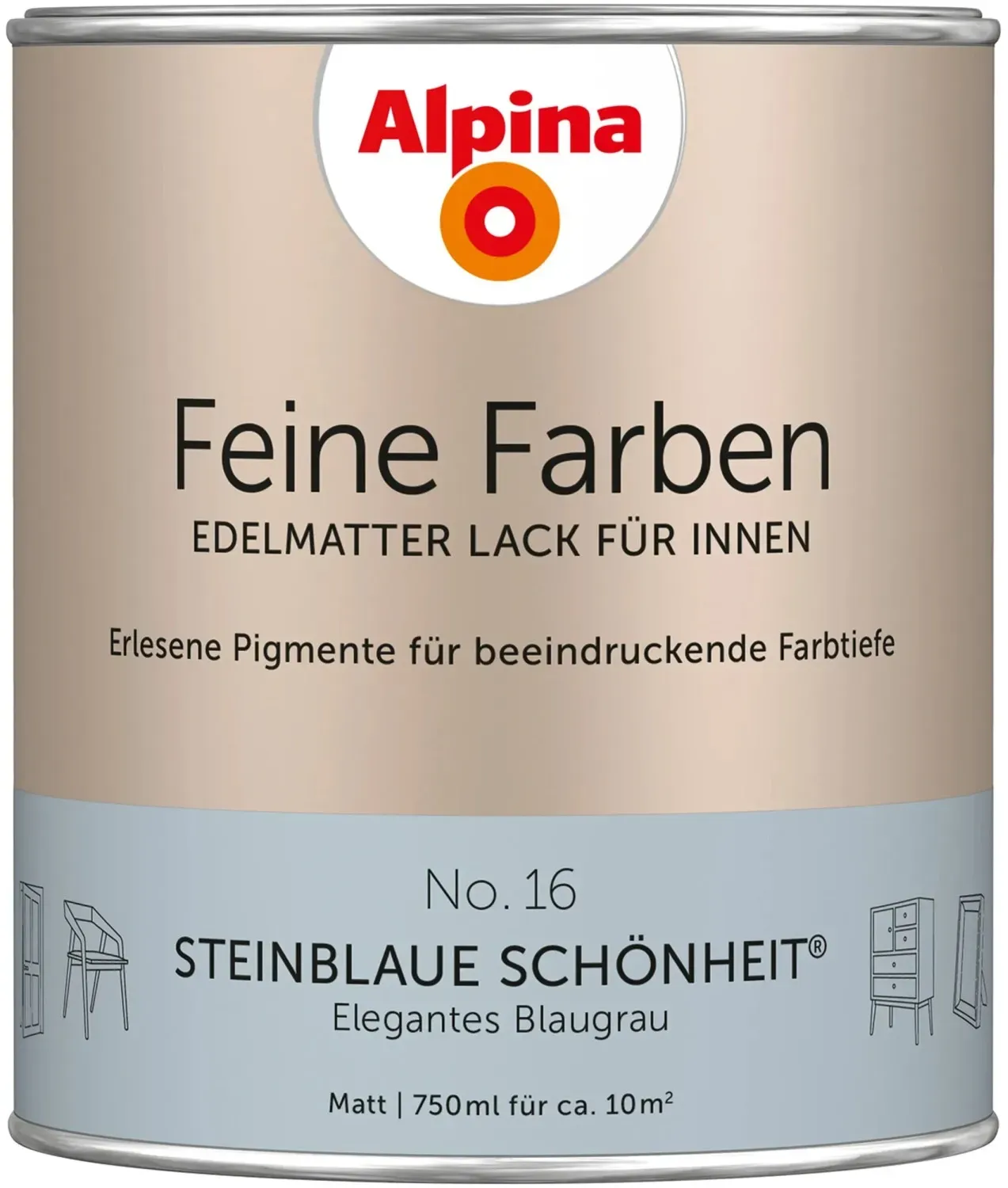 Feine Farben Lack 750 ml No. 16 steinblaue schönheit