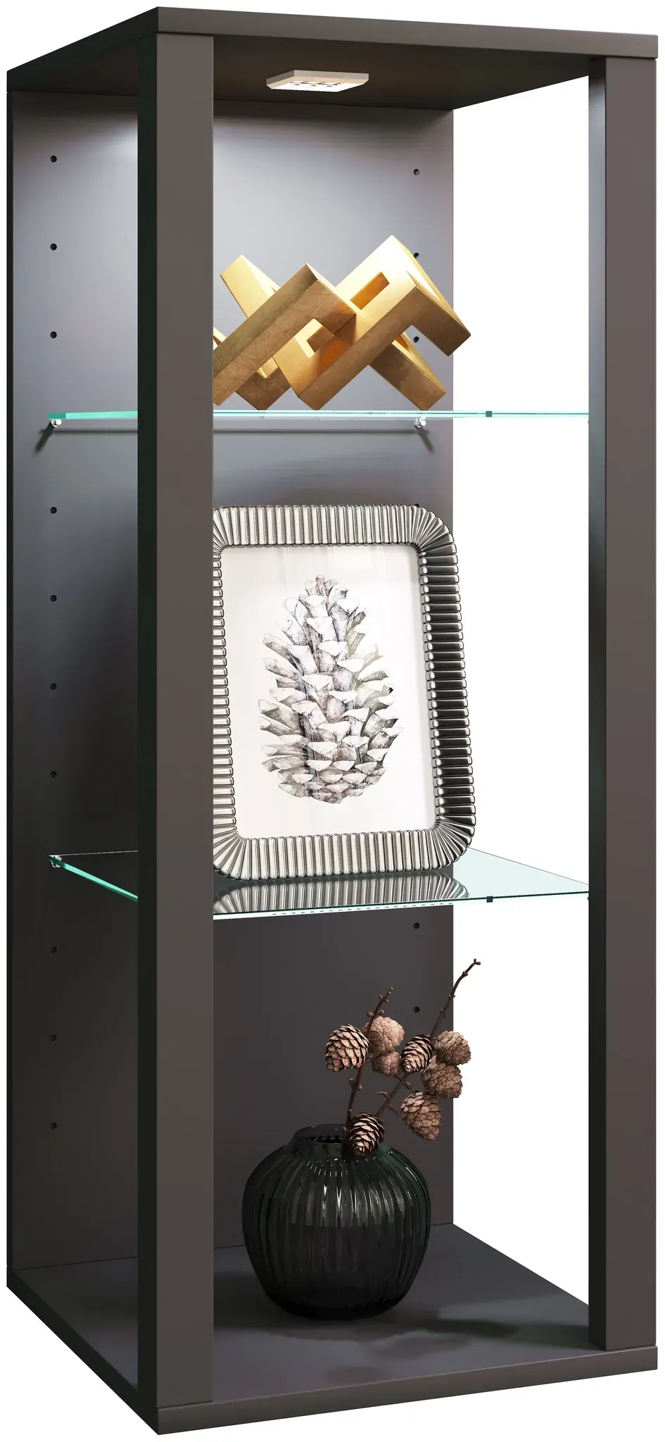 Hängevitrine Wandregal 60 x 30 x 80 cm Schwarz