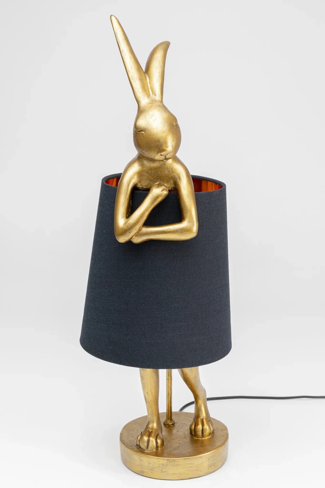 DESIGN Tischleuchte Animal Rabbit Polyresin Gold, Schwarz Gold / 68 cm