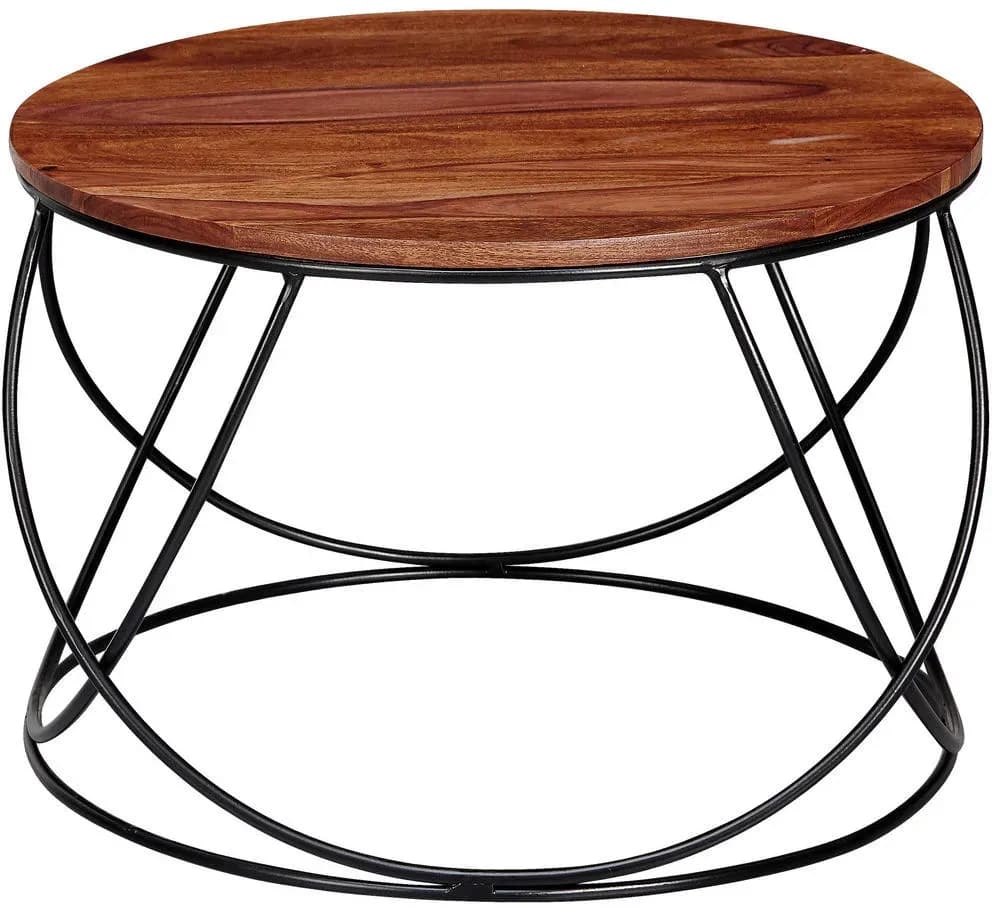 Couchtisch rund Braun Sheesham 60 x 60 x 40 cm