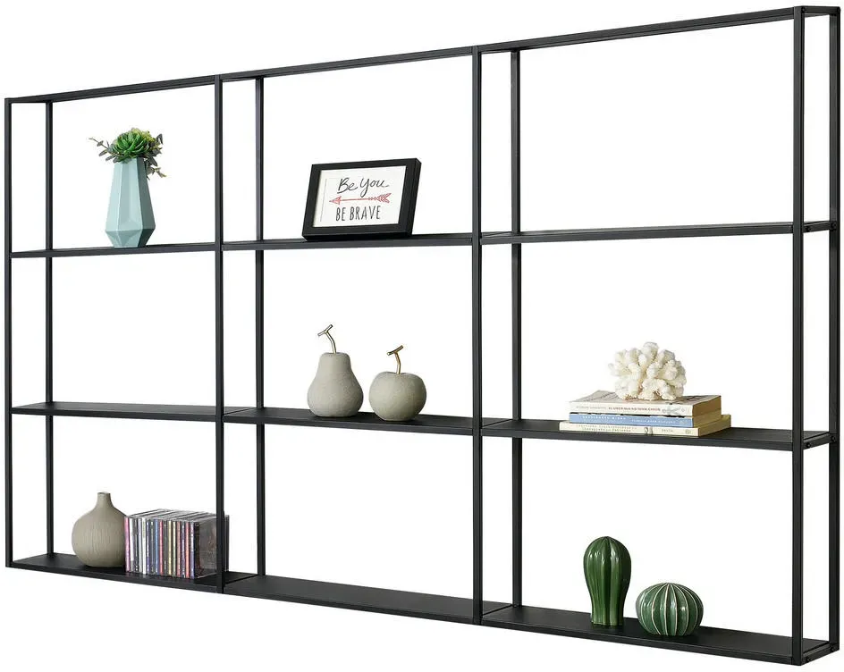 Wandregal Jelsa 160 x 18 x 110 cm Schwarz