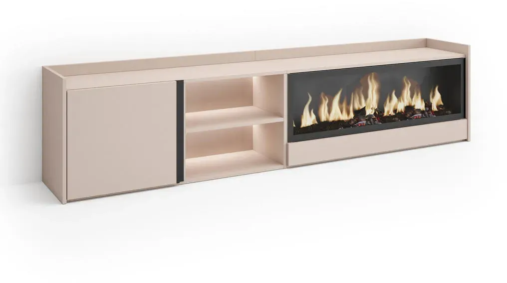 Lowboard 212x50x35 cm Beige Holzwerkstoff