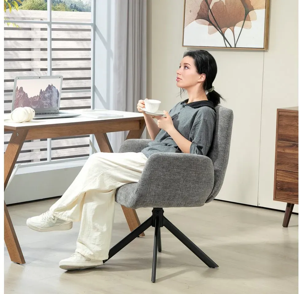 Relaxsessel mit Relax-Funktion Polyester 61 x 88 x 60 cm Dunkelgrau drehbar