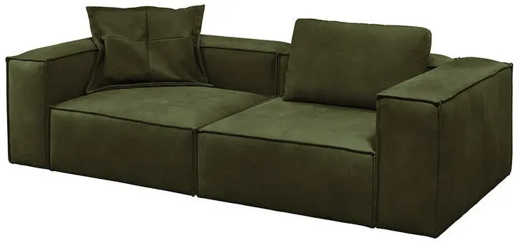 Couch Leder 3-Sitzer Grün