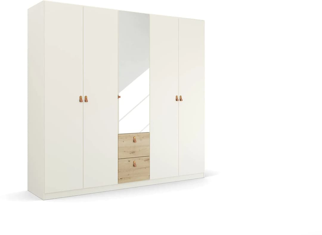 Drehtürenschrank Homey 226 x 210 x 54 cm Weiß