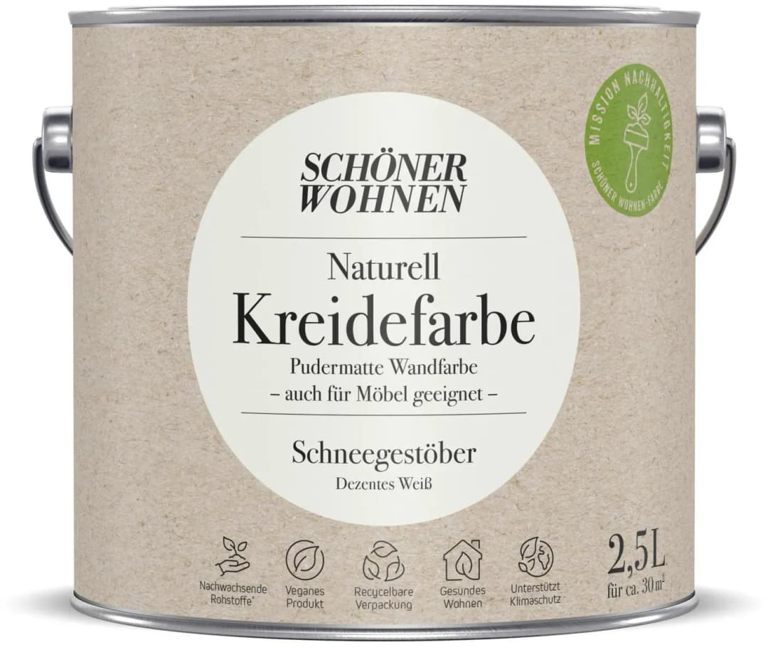 Naturell Kreidefarbe Schneegestöber weiß matt 2,5 l