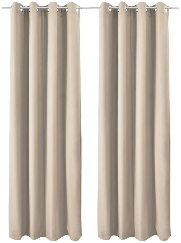 Amelie TO Vorhang Ösen 140 x 245 cm Creme 2tlg