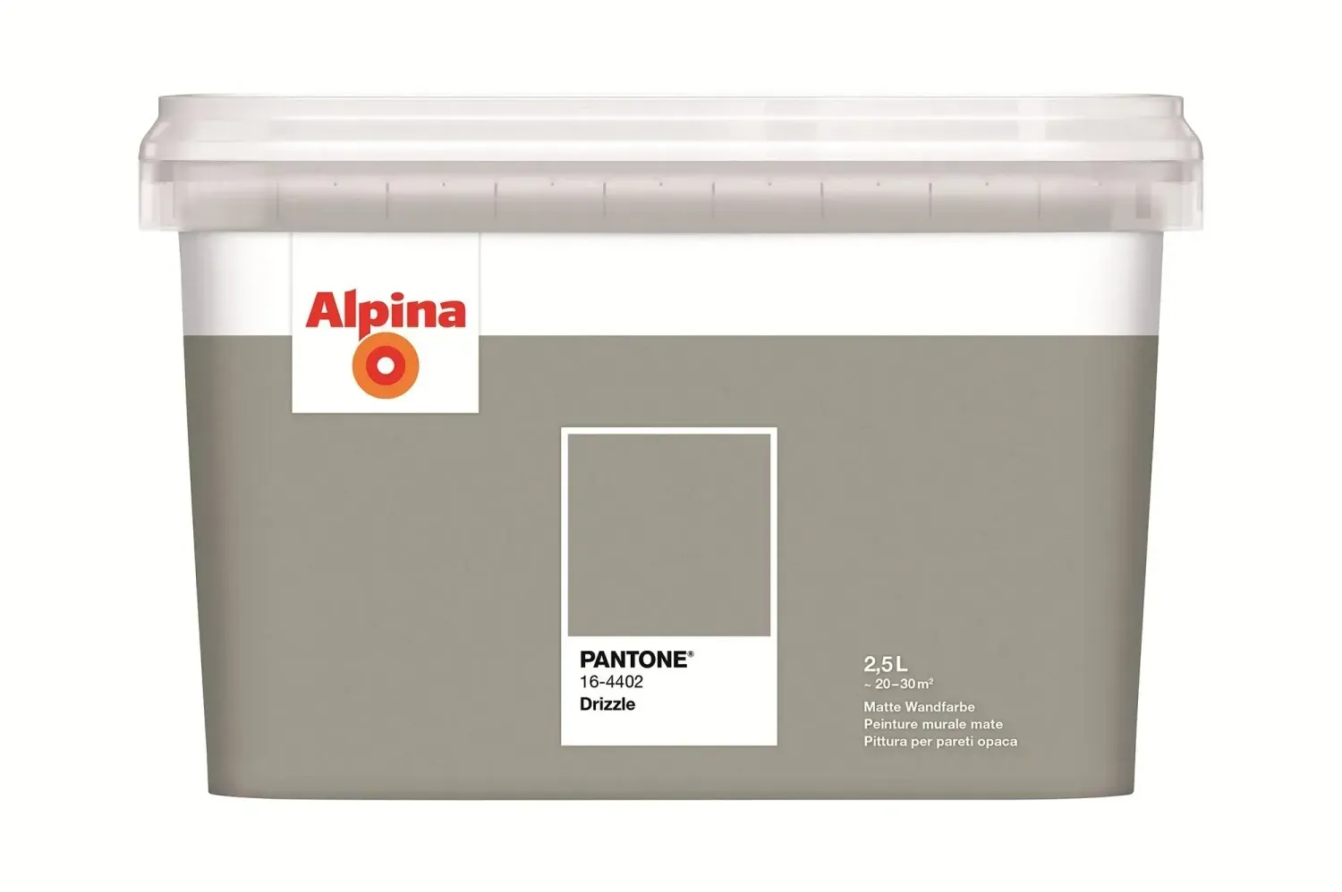 Wandfarbe PANTONE Drizzle grau matt 2,5 l