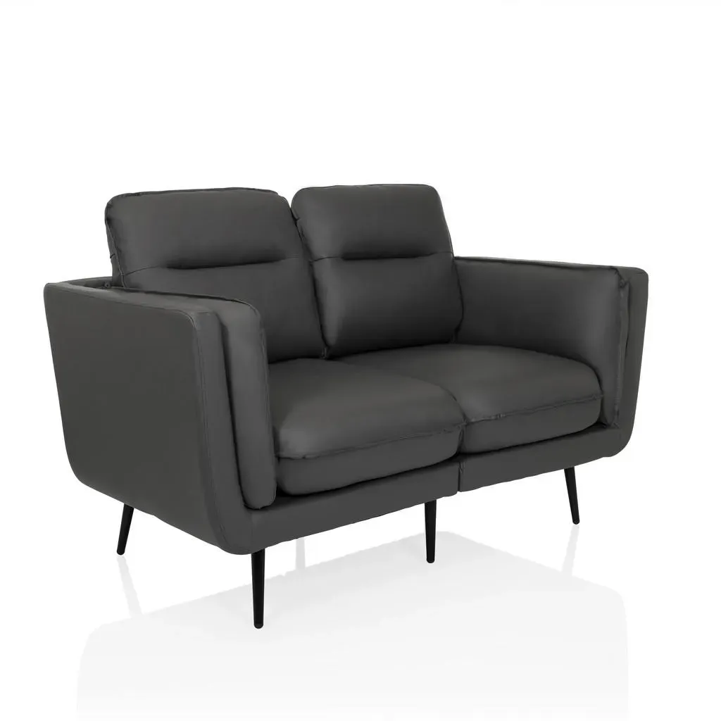 Eckcouch Kunstleder 2-Sitzer Grau
