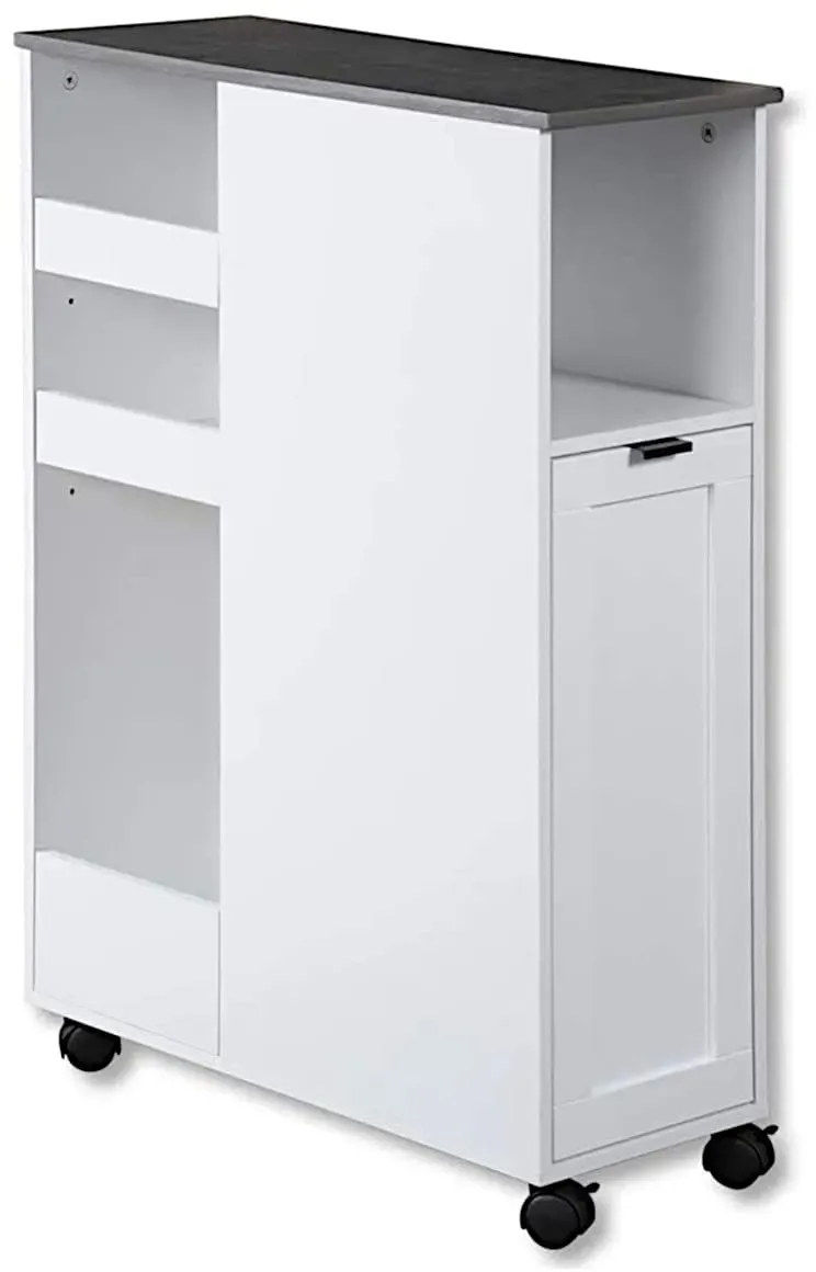 Nischenregal 24850-13 weiß mit Lenkrollen