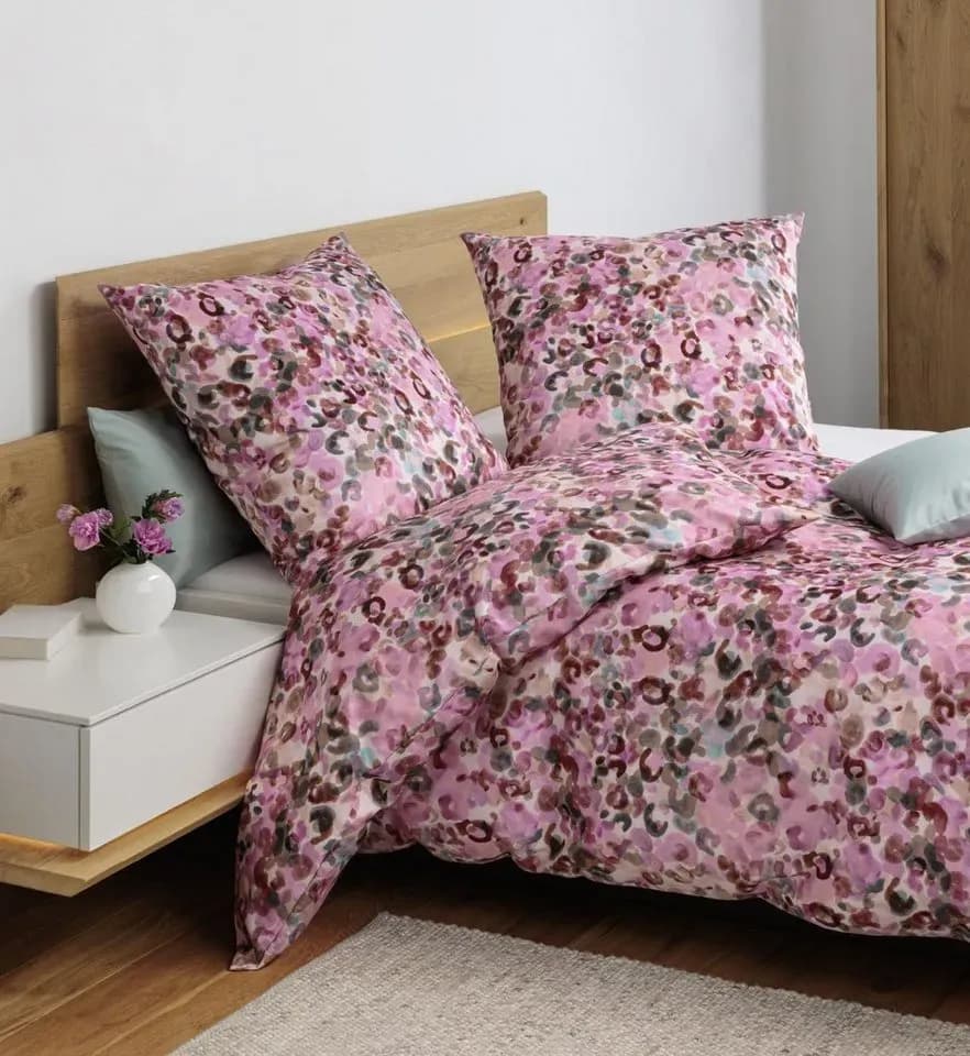 Modern Art S floral Baumwolle Rosa 135 x 200 cm + 80 x 80 cm