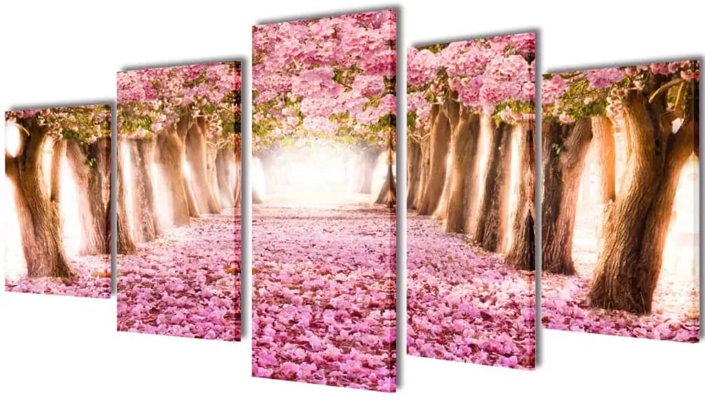 Bilder Dekoration Set Kirschblüte 100 x 50 cm