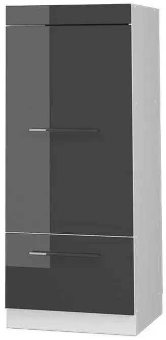 Hochschrank Mikrowellenumbauschrank 60 x 153,6 x 58,1 cm Anthrazit Hochglanz