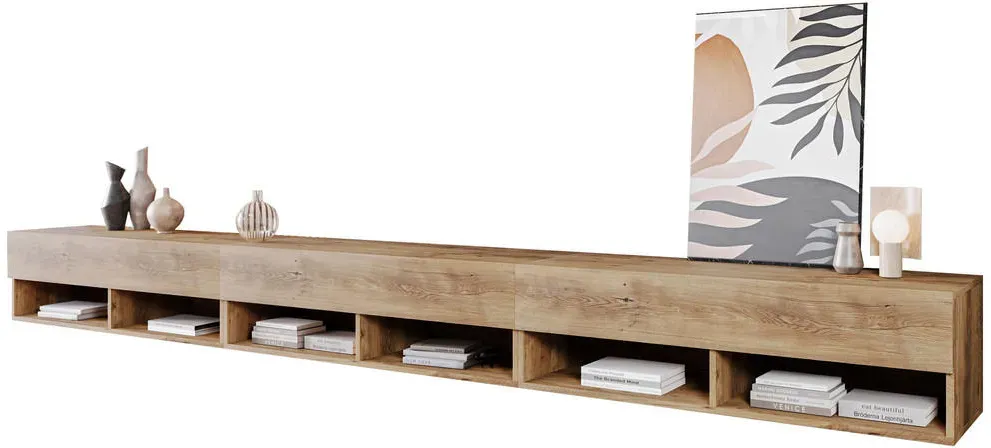 Adenik TV-Lowboard 300 cm Braun Holzwerkstoff