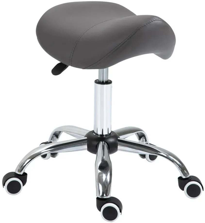 Rollhocker Kunstleder Grau