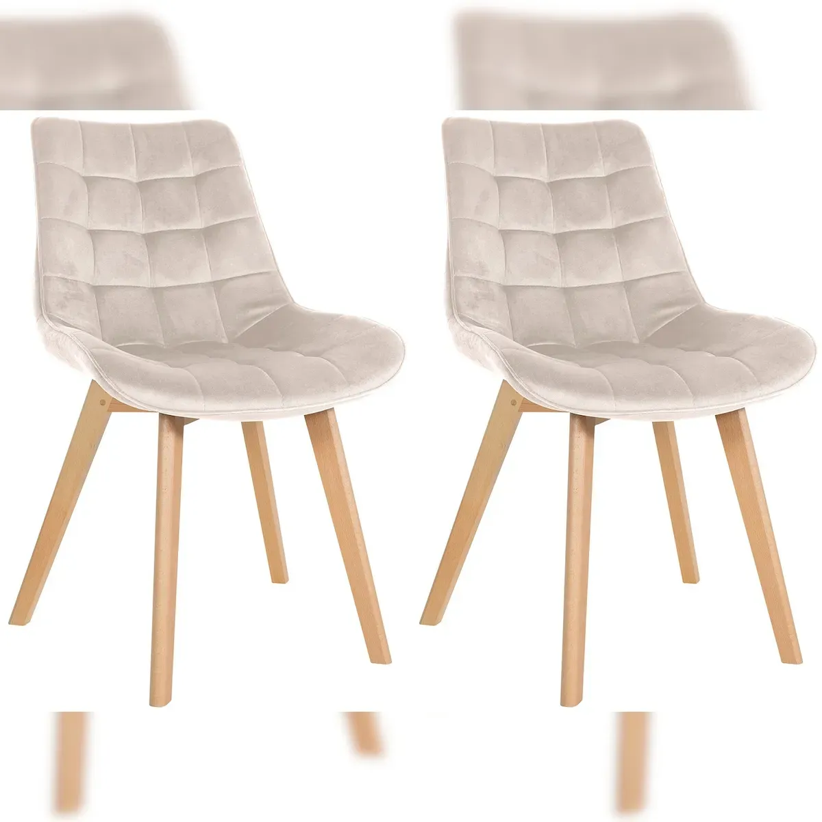 Esszimmerstuhl Brook Samt creme 2er Set