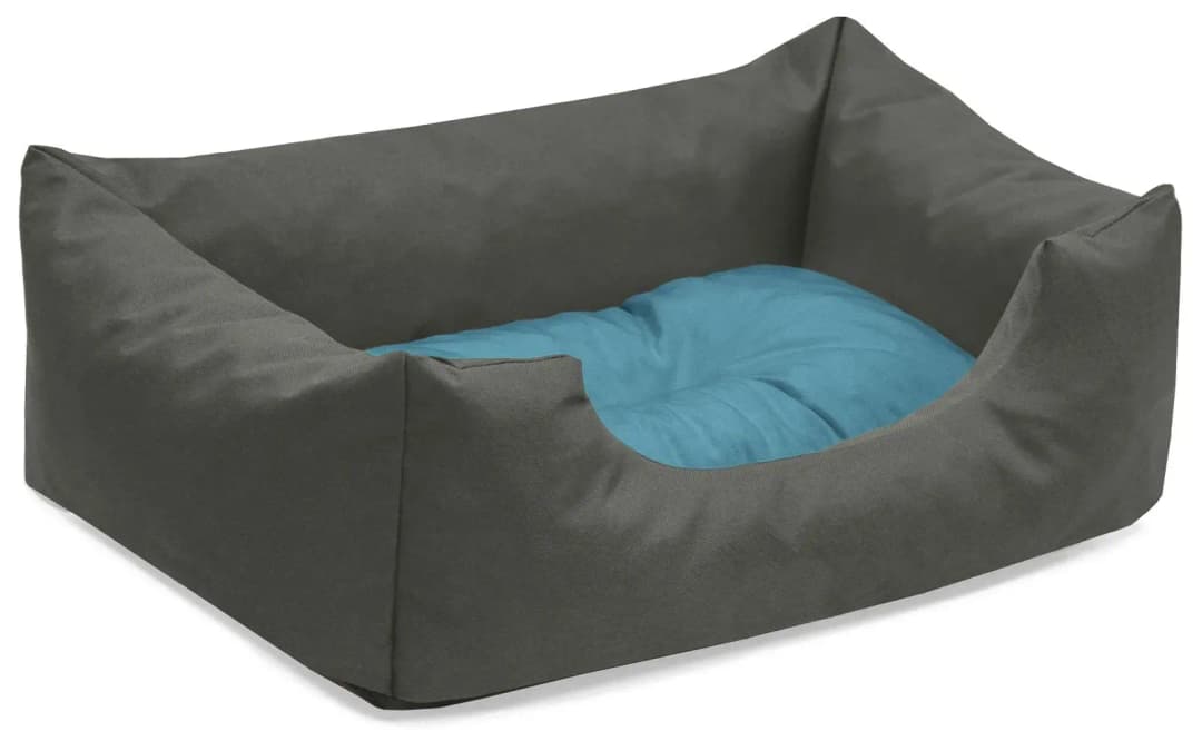 Hundebett Mimi, Hundesofa aus Cordura, Microfaser-Velours, Hundekissen