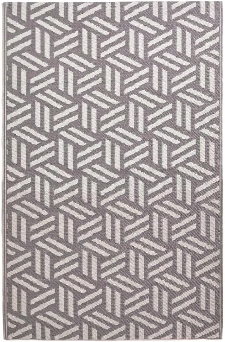 Luna Outdoor-Teppich 120 x 180 cm Grau