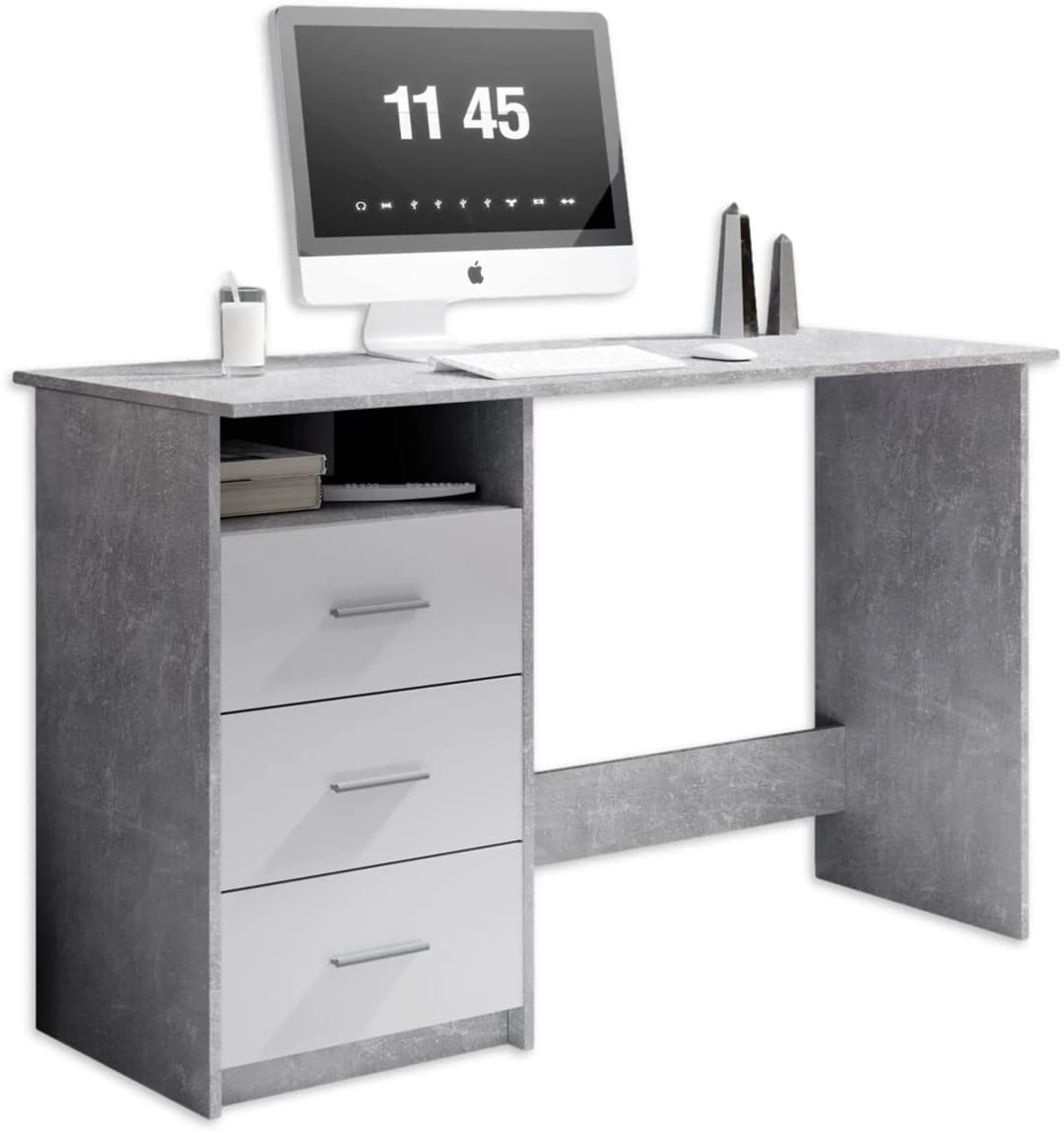 Schreibtisch Adria beton optik/weiß matt