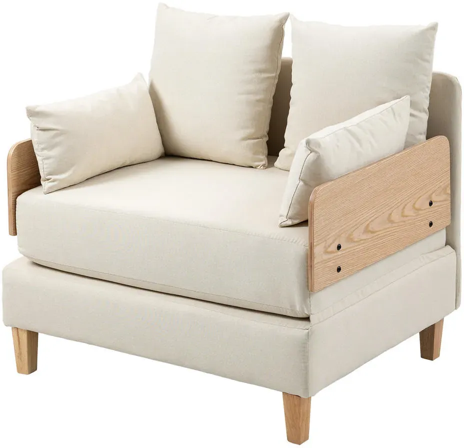 Schlafsessel Seinlus Polyester 81 x 88 x 68 cm Beige mit Kissen