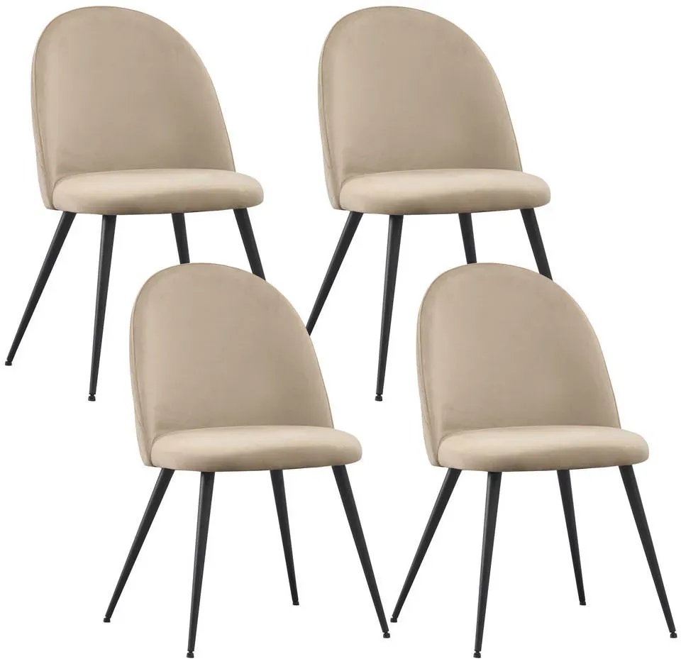 Esszimmerstuhl Capo Samt beige 4er Set