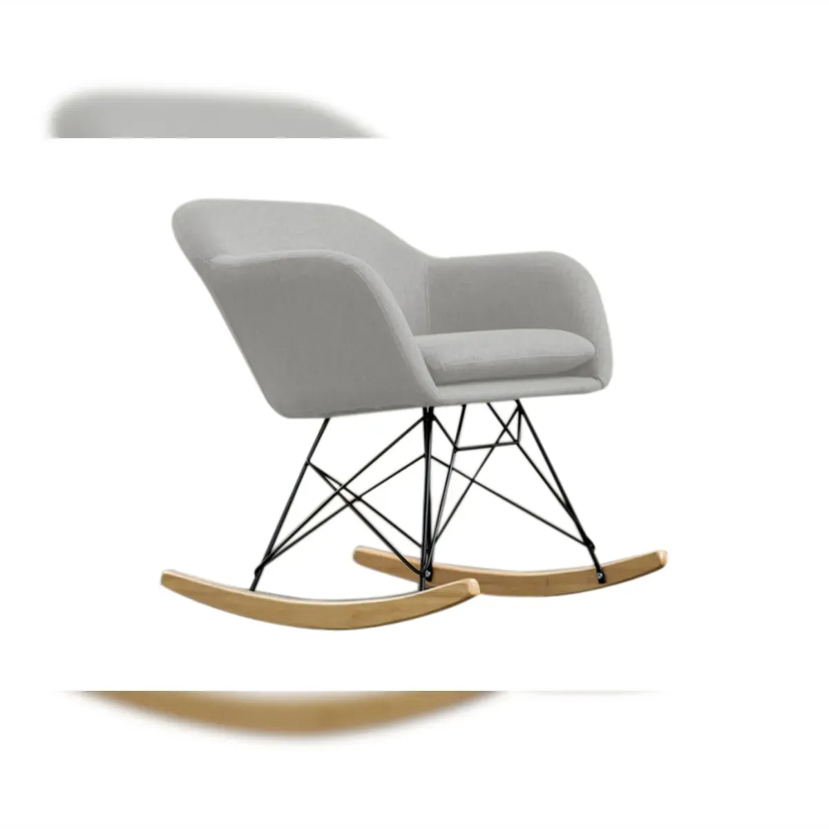 Schaukelsessel Stella Polyester 60 x 90 x 70 cm Grau mit Rollen