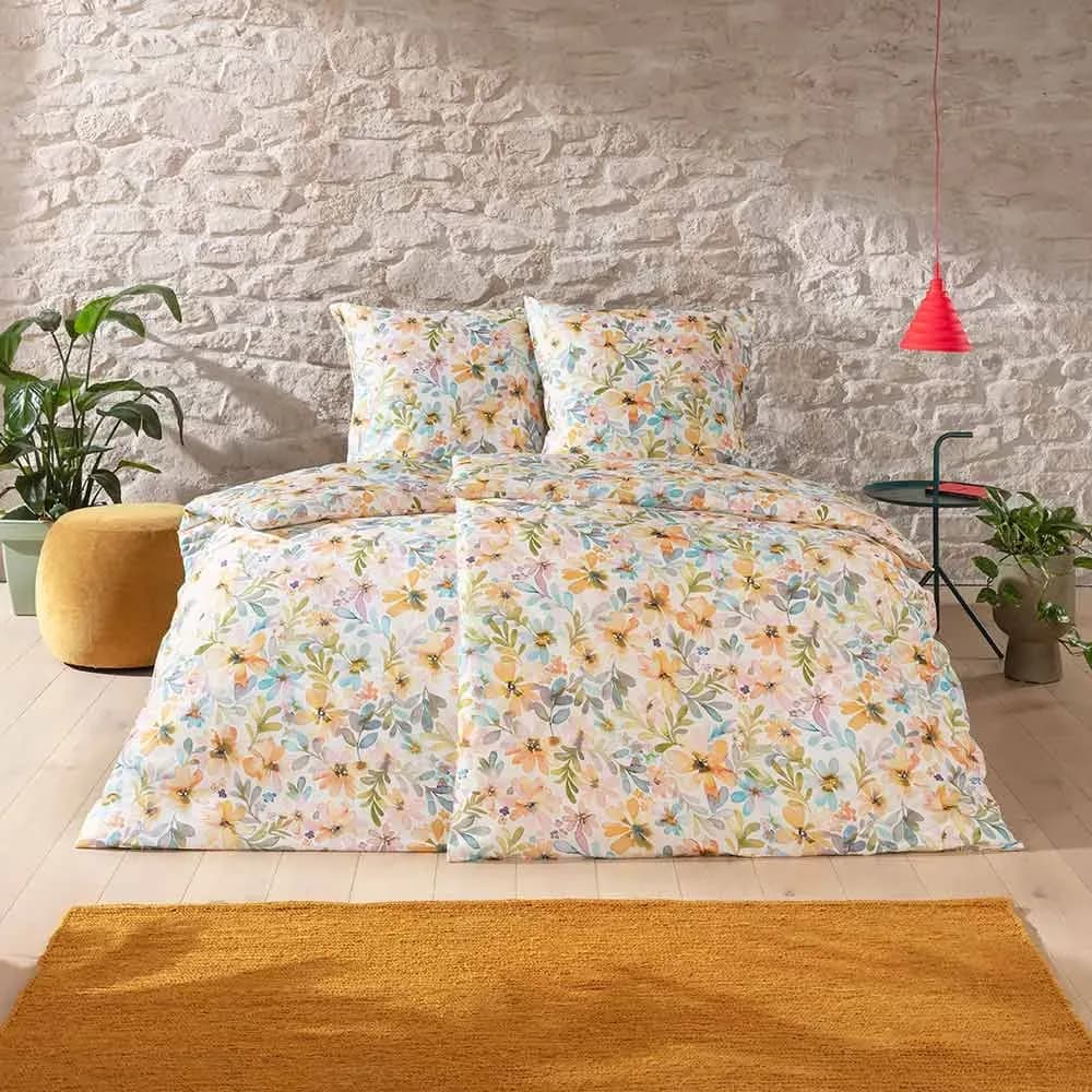 Isla Floral Mako-Satin Bunt 200 x 200 cm + 2 x 80 x 80 cm