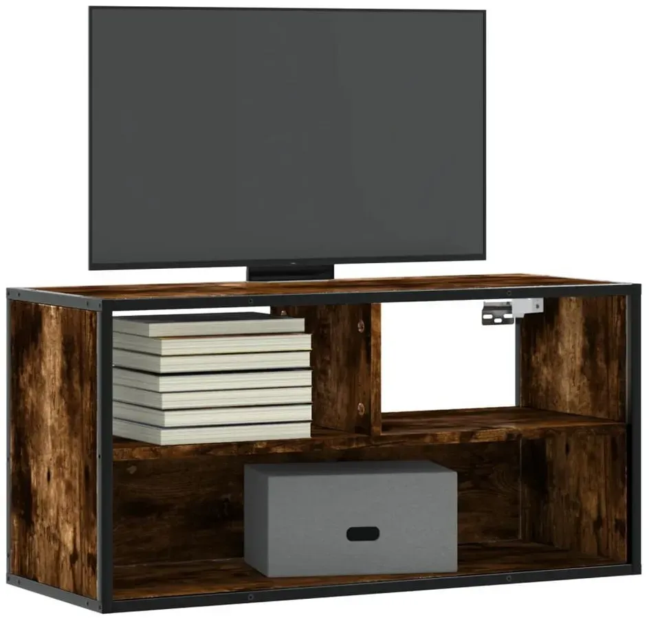 TV-Schrank 80x31x39,5 cm Braun Holzwerkstoff/Metall