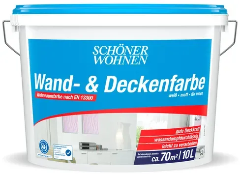 Wand- und Deckenfarbe Weiß matt 10,0 l