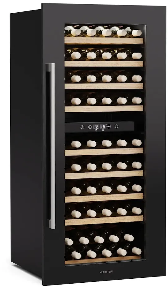 Vinsider Duo 79 Flaschen 2 Kühlzonen UV-Schutz 9 Regale Touch Schwarz